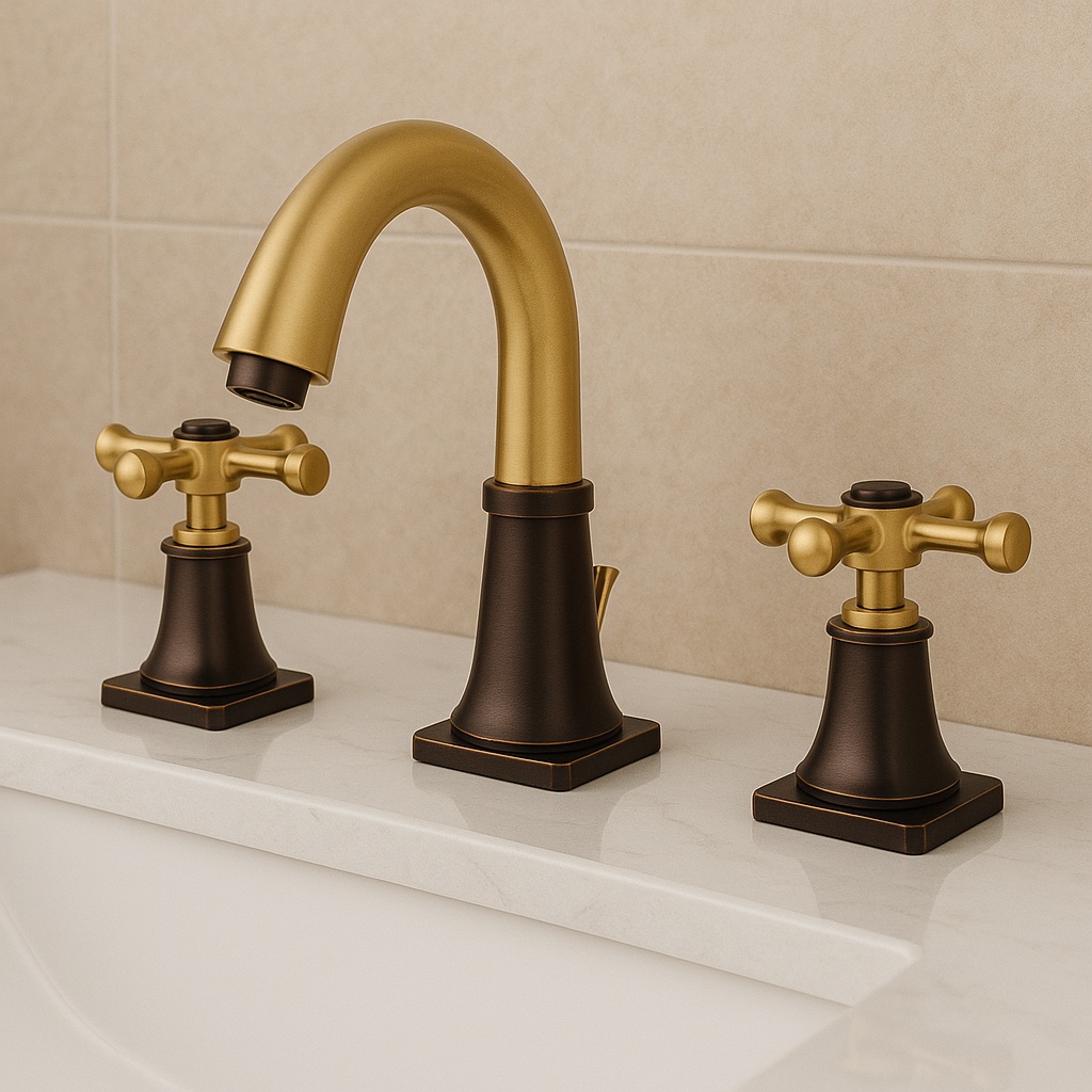 Fontana Reno Luxueux widespread faucet installed view